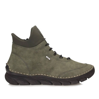 Botki damskie Rieker 55069-54 zielone zapinane na zamek na platformie