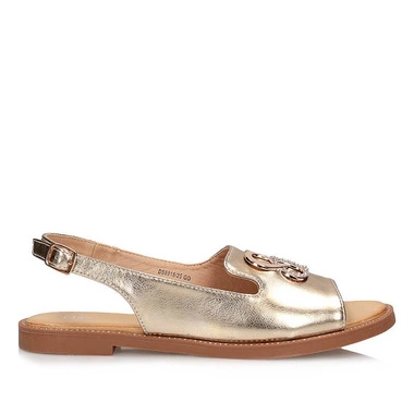 Złote Oryginalne sandały damskie Filippo DS6918/25 GO