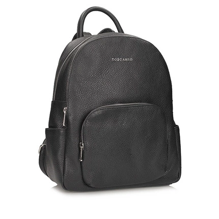 Pojemny dwukomorowy włoski Plecak Toscanio F161 czarny D28