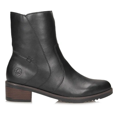 Botki damskie Rieker Y0581-00 czarne na zamek na obcasie