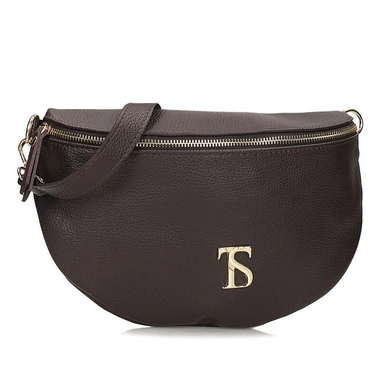 Czekoladowa skórzana Nerka Saszetka Toscanio F202 C.Brąz D23