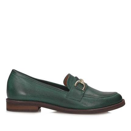 Eleganckie mokasyny damskie EXQUISITE 1510 ZIELONY.RUST Loafersy