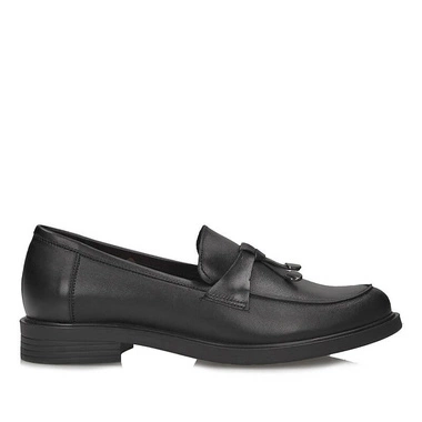 Stylowe Półbuty mokasyny wsuwane Sempre 24-651/01 czarne Loafersy