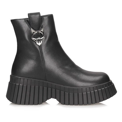 Stylowe skórzane botki damskie na platformie Filippo DBT7311/25 BK