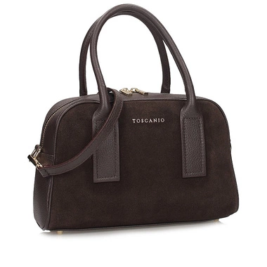 Stylowa Skórzana włoska Torebka kuferek Toscanio G122 C.BRĄZ D23