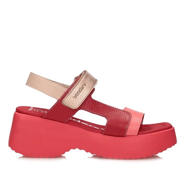 Modne sandały na platformie Telva Wonders D-9725 WILD MAX CORAL ROJO