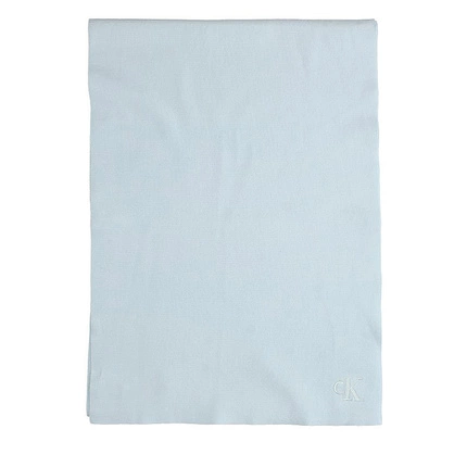Klasyczny niebieski szal damski Calvin Klein LV04D8021G 5F9 CK FINE RIB SCARF Palest Blue
