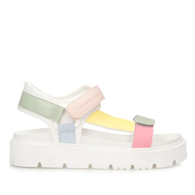 Sandały damskie Tommy Hilfiger T3A2-34286-0326Y913 MULTICOLOR kolorowe na platformie na rzep