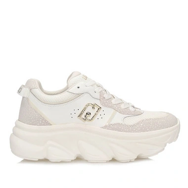 LIU JO STEFFY 01 - SNEAKER CALF wygodne białe sneakersy damskie na platformie