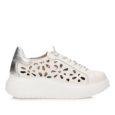 Półbuty sneakersy na platformie Anan Wonders A-3621 WILD MAX OFF PLATA