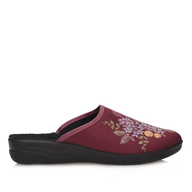 Zakryte Domowe damskie Laczki kapcie Befado 551D011 bordowe