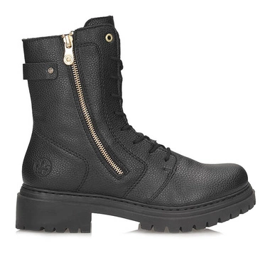 Klasyczne czarne sznurowane botki workery Rieker 72640-00