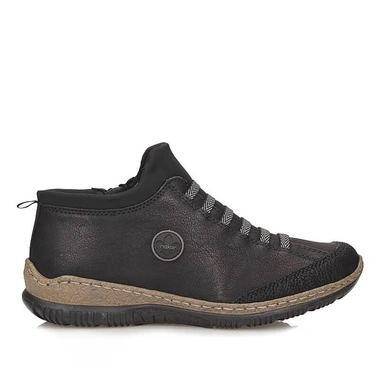 Botki damskie Rieker N3258-00 czarne zapinane na zamek