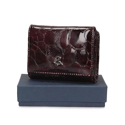 Skórzany mały Portfel damski Canaletto 2003-C-s78/RFID bordowy