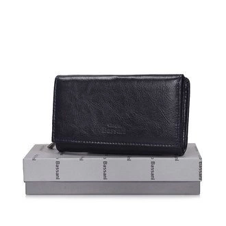 Pojemny skórzany Portfel Giorgio Bassani 040-00 granatowy mix