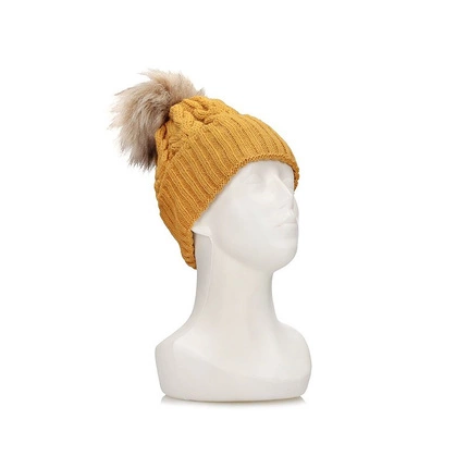 Czapka wykwintny warkocz musztardowa cz17802