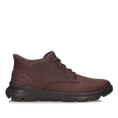 Botki męskie Skechers 205514/ RDBR HANDS FREE Slip-ins brązowe skórzane wsuwane