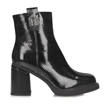 Eleganckie lakierowane botki damskie Vinceza 66670 BK PT