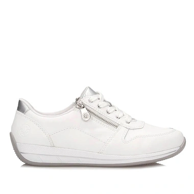 Sneakersy damskie Rieker N1100-81 półbuty białe sznurowane skórzane