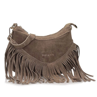 Zamszowa Stylowa Listonoszka Torebka na ramię Toscanio G105 C.Beż D40