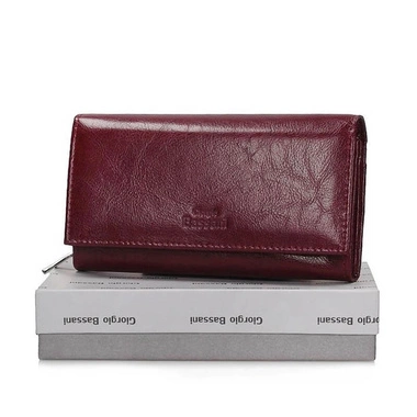 Duży elegancki portfel Giorgio Bassani 035-s14 bordowy