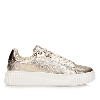 Złote Modne sneakersy skórzane Filippo DP6729/25 GO