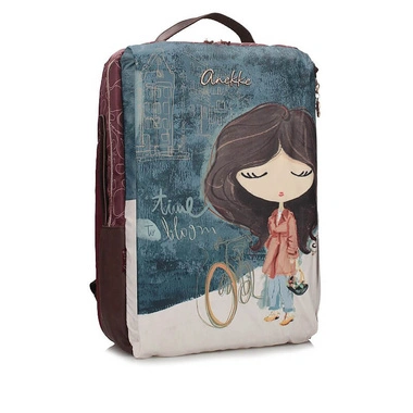 Plecak damski Anekke 43575-001 MOCHILA BACKPACK VIAJE TULIP granatowy podróżny do samolotu dwukomorowy zapinany na zamek kabinówka