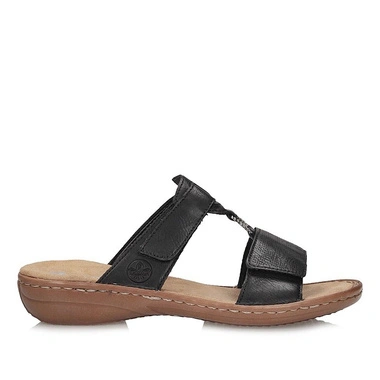 Klapki damskie Rieker 60885-00 black czarne na rzep