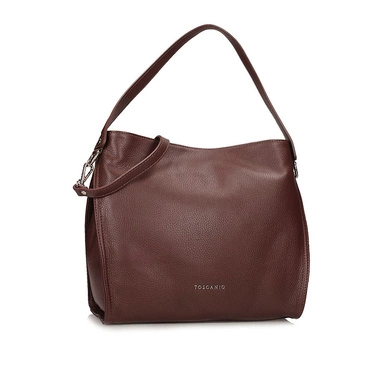 Elegancka Skórzana włoska Torebka Toscanio F213 BRĄZ D223