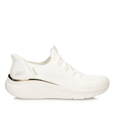 Sneakersy damskie Skechers 117617 WHT Slip-ins białe wsuwane na platformie
