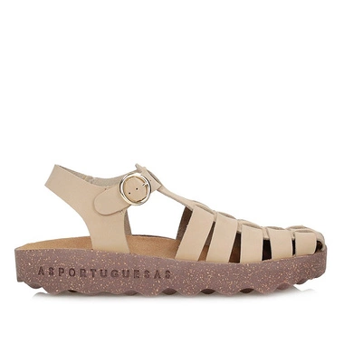 Wygodne sandały damskie na platformie Asportuguesas CALIX L ECO NUBU BEIGE P018277001