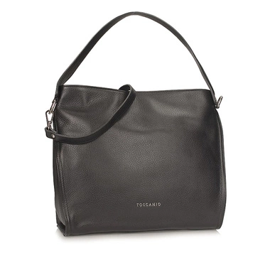 Elegancka Skórzana włoska Torebka Toscanio F213 CZARNA