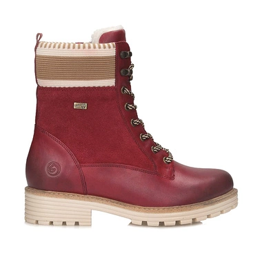 Wygodne Botki damskie Remonte TEX D0W77-35 Thermoinsole czerwone
