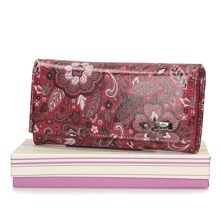 Duży skórzany damski Portfel Baju Baj BB 080-s167 czerwony