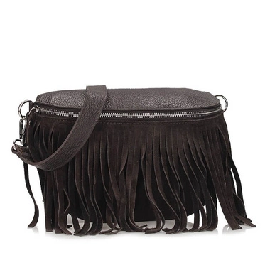 Zamszowa Stylowa Nerka Saszetka Toscanio G132 BRĄZ D23