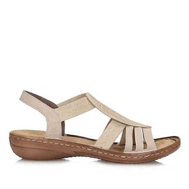 Sandały damskie Rieker 608C0-62 beige beżowe wsuwane