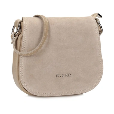 Torebka damska Ryłko R40766TB_3QO beżowa listonoszka zamszowa