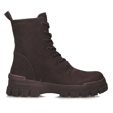 Botki damskie Tamaris 1-25212-47 304 MOCCA brązowe sznurowane na zamek skórzane