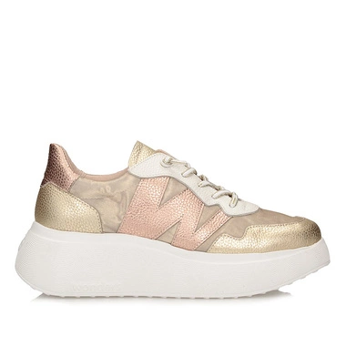 Modne półbuty sneakersy na platformie Zenit Wonders A-3622 MAX PLATINO