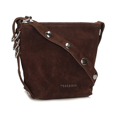  Skórzana Listonoszka Torebka na ramię Toscanio G99 BRĄZ 