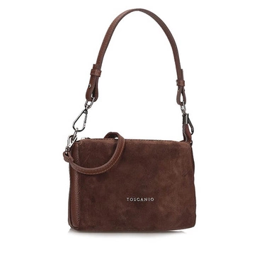 Klasyczna Skórzana Listonoszka Torebka na ramię Toscanio G91 Brąz D21