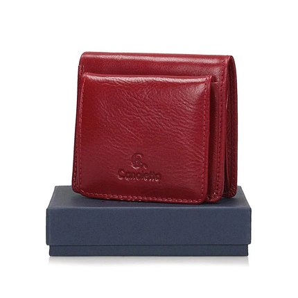 Mały skórzany damski Portfel Canaletto 1008 czerwony