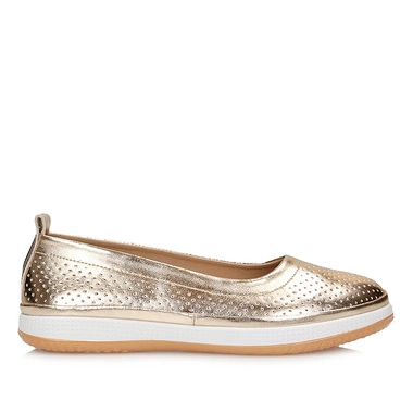 Komfortowe złote balerinki damskie Filippo DP7008/25 GO