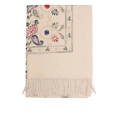 Duży ciepły zimowy zdobiony damski szal Art of Polo sz24131-1 kolorowy