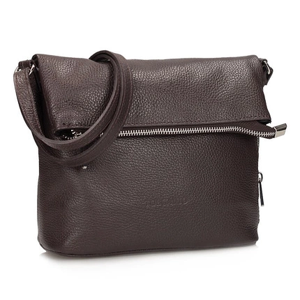 Klasyczna skórzana Listonoszka Torebka na ramię Toscanio G95 C. BRĄZ D23