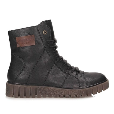 Klasyczne czarne sznurowane botki damskie Rieker Y3421-00