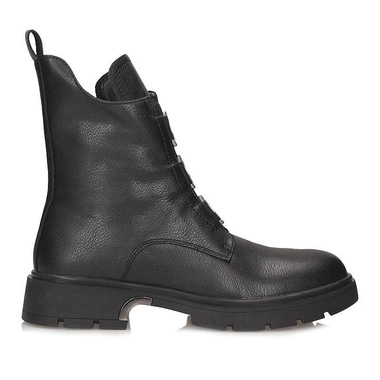 Botki damskie Filippo DBT8015/26 BK czarne skórzane zapinane na zamek