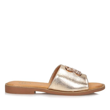 Złote eleganckie klapki damskie Filippo DK6905/25 GO