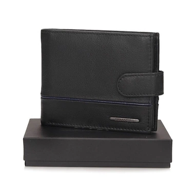 Portfel męski Bellugio TMM-80R-032-137 black/navy RFID czarny skórzany na zatrzask