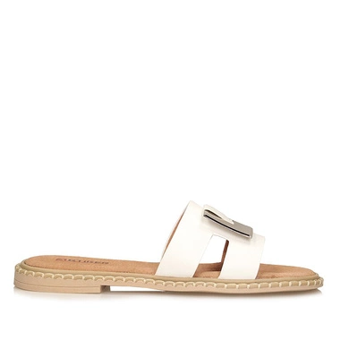 Stylowe klapki damskie na płaskiej podeszwie Artiker 56C1334 WHITE